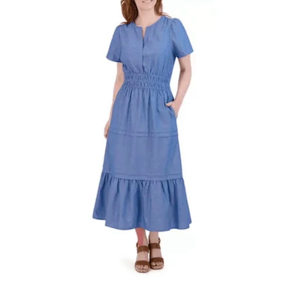 French Connection Sky Blue Midi Dress